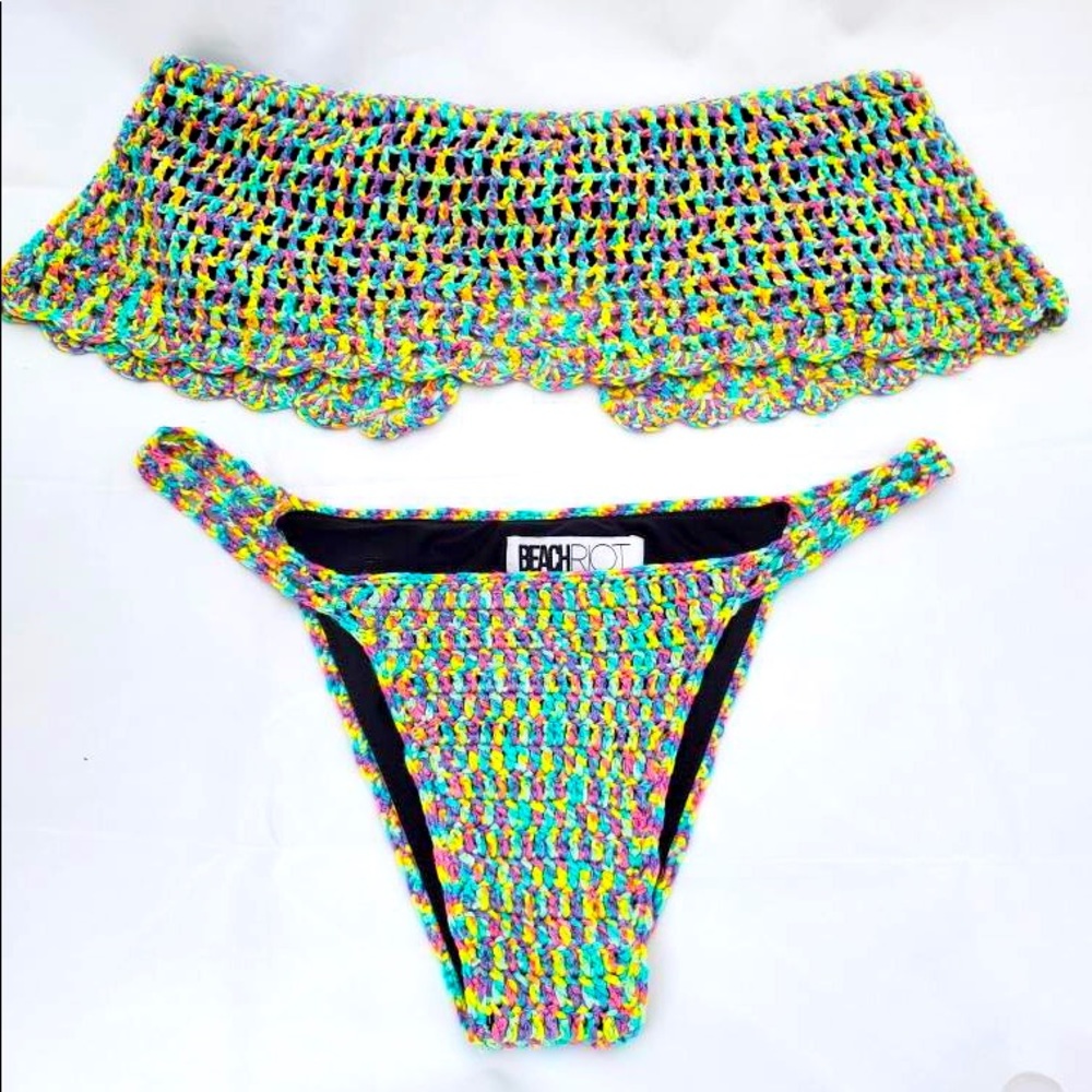 Beach Riot Rainbow Crochet Top/Bottom